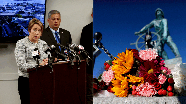 split-of-gov-maura-healey-and-a-lily-jena-memorial.gif